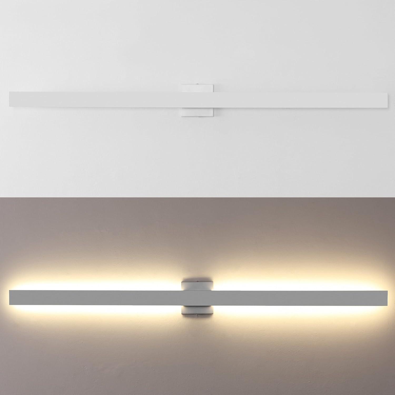 imageJONATHAN Y JYL7146C Vara 495quot Modern Minimalist IndoorOutdoor Metal 350Degree Rotate Dimmable Integrated Linear LED Wall Sconce for Entryway Kitchen Bathroom Bedroom Living Room Hallway WhiteWhite