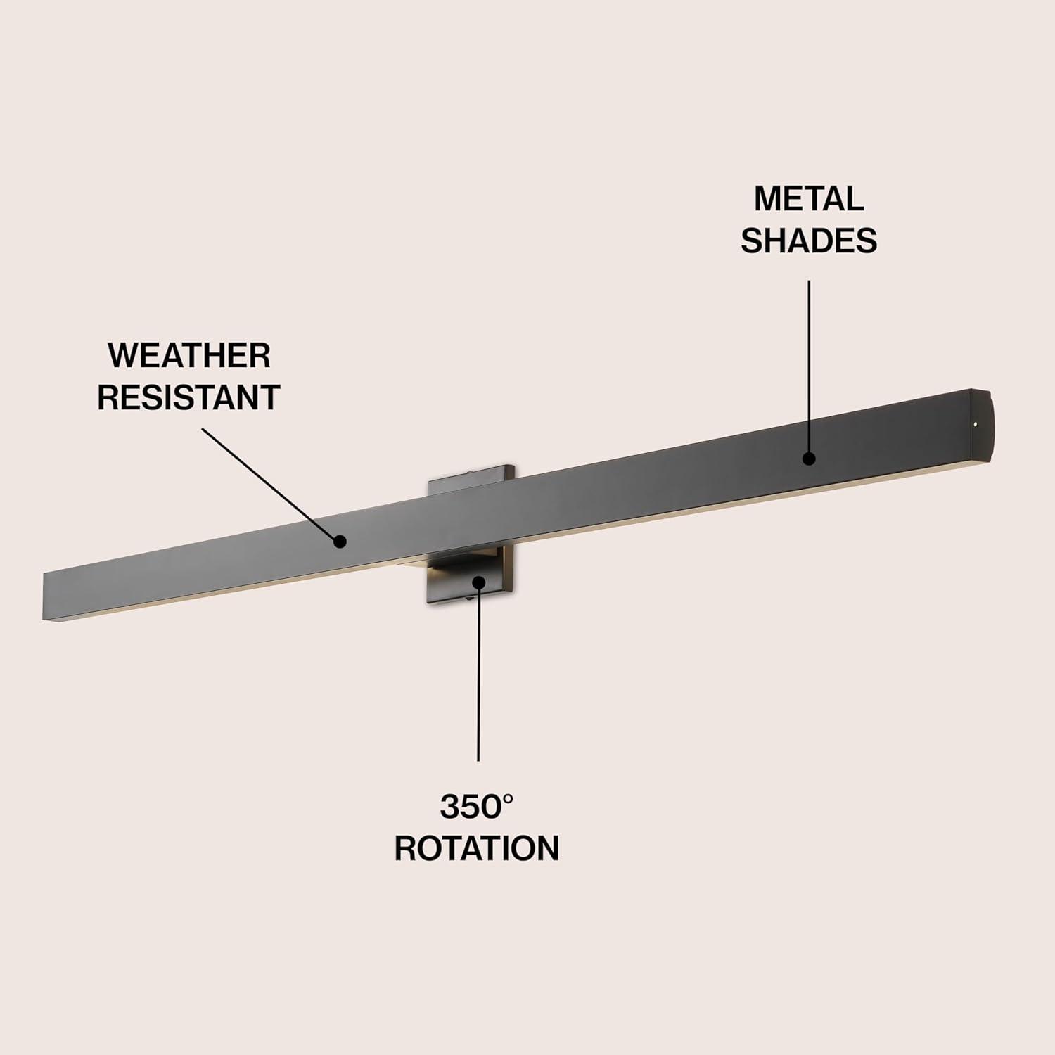 imageJONATHAN Y JYL7146C Vara 495quot Modern Minimalist IndoorOutdoor Metal 350Degree Rotate Dimmable Integrated Linear LED Wall Sconce for Entryway Kitchen Bathroom Bedroom Living Room Hallway WhiteBlack
