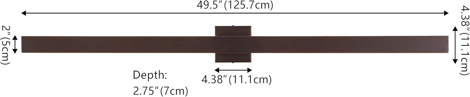 imageJONATHAN Y JYL7146C Vara 495quot Modern Minimalist IndoorOutdoor Metal 350Degree Rotate Dimmable Integrated Linear LED Wall Sconce for Entryway Kitchen Bathroom Bedroom Living Room Hallway WhiteOilRubbed Bronze