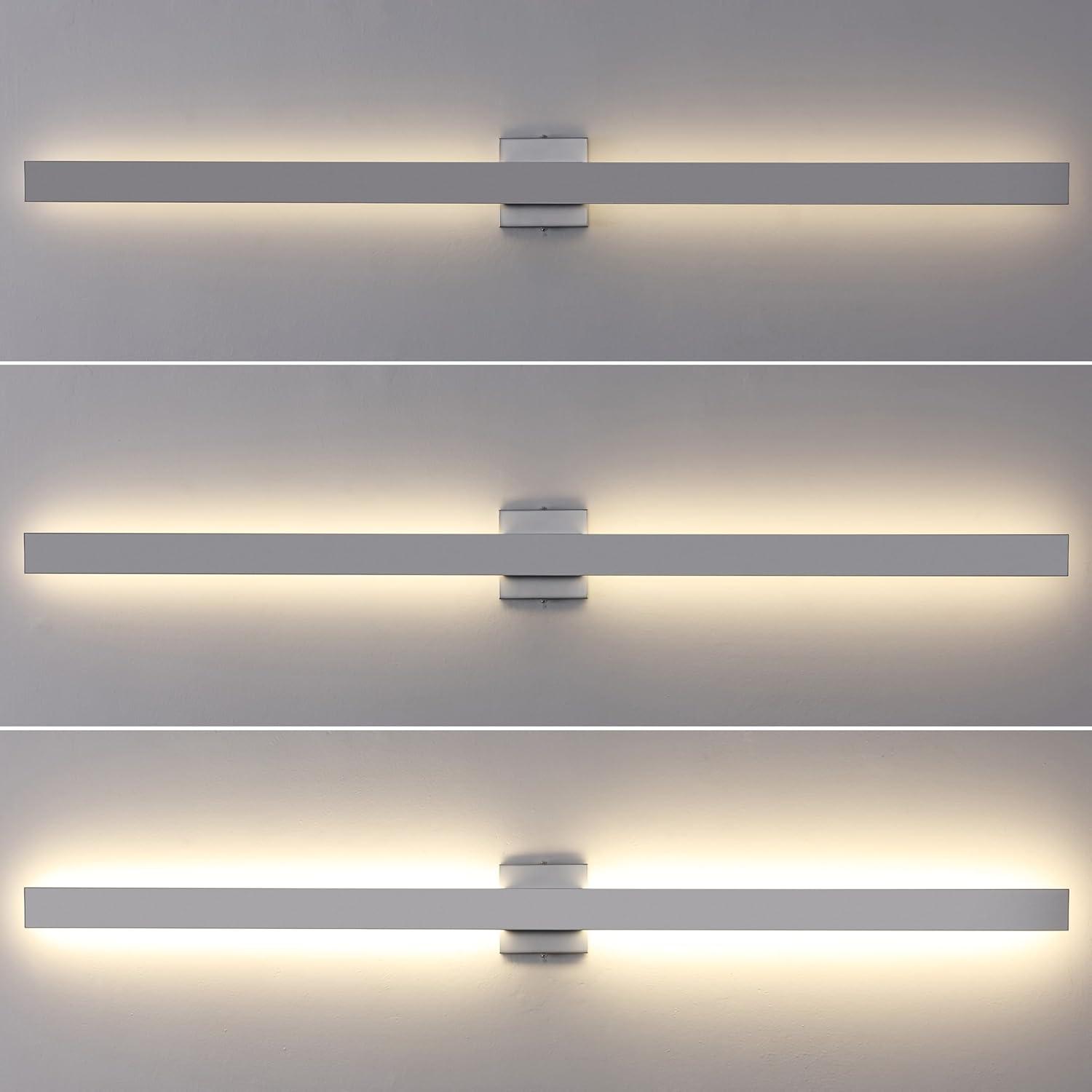 imageJONATHAN Y JYL7146C Vara 495quot Modern Minimalist IndoorOutdoor Metal 350Degree Rotate Dimmable Integrated Linear LED Wall Sconce for Entryway Kitchen Bathroom Bedroom Living Room Hallway WhiteSilver