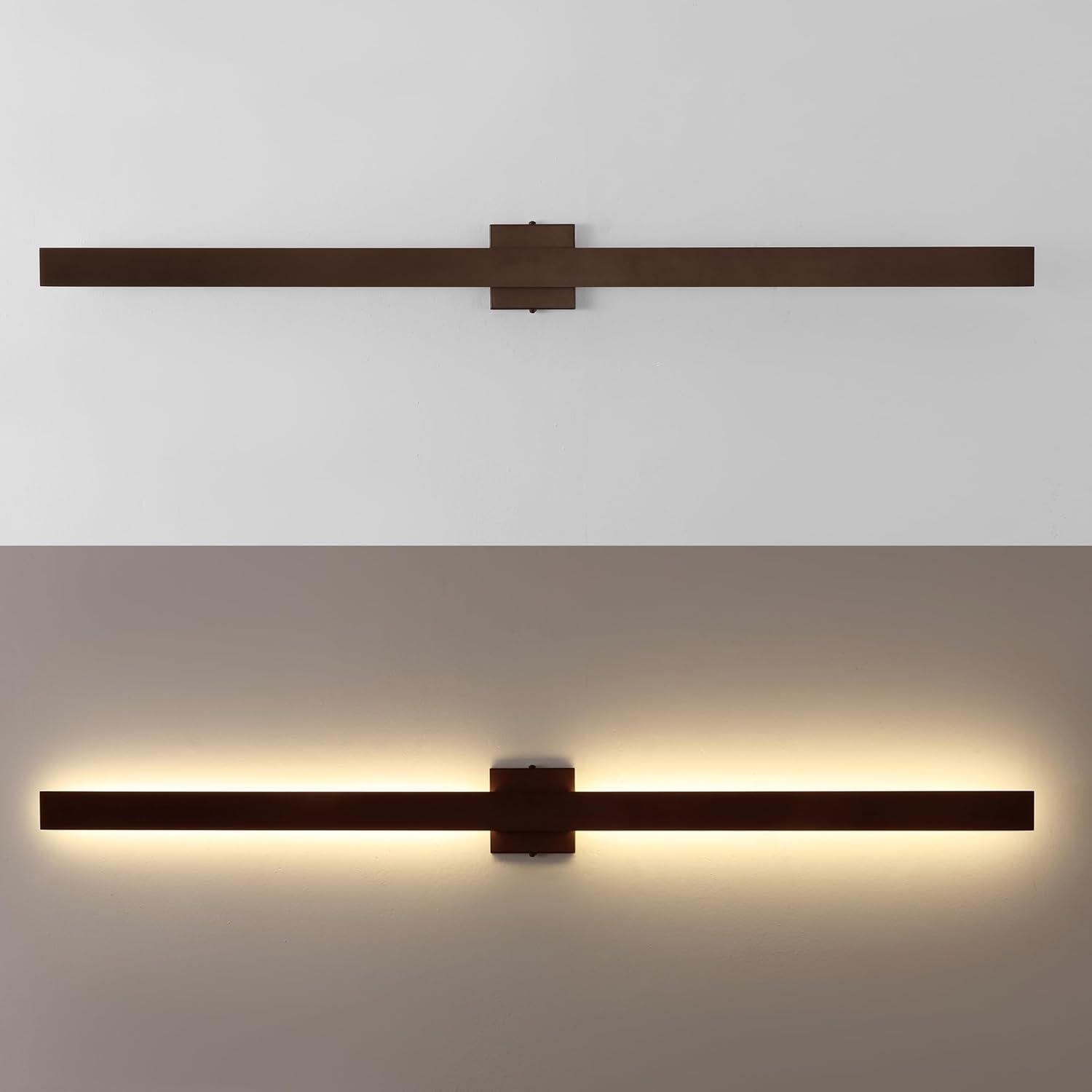 imageJONATHAN Y JYL7146C Vara 495quot Modern Minimalist IndoorOutdoor Metal 350Degree Rotate Dimmable Integrated Linear LED Wall Sconce for Entryway Kitchen Bathroom Bedroom Living Room Hallway WhiteOilRubbed Bronze
