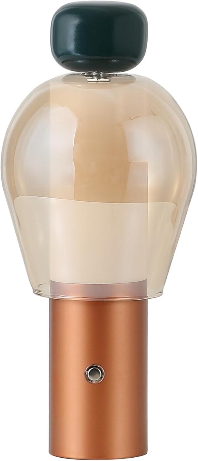 imageJONATHAN Y JYL7161B Evonne 1075quot Modern Glam CandleStyle RechargeableCordless Dimmable Integrated LED Table Lamp with Touch Sensor Bedroom Living Room Office Dining Room BlueCooperAmberDark GreenCopperAmber