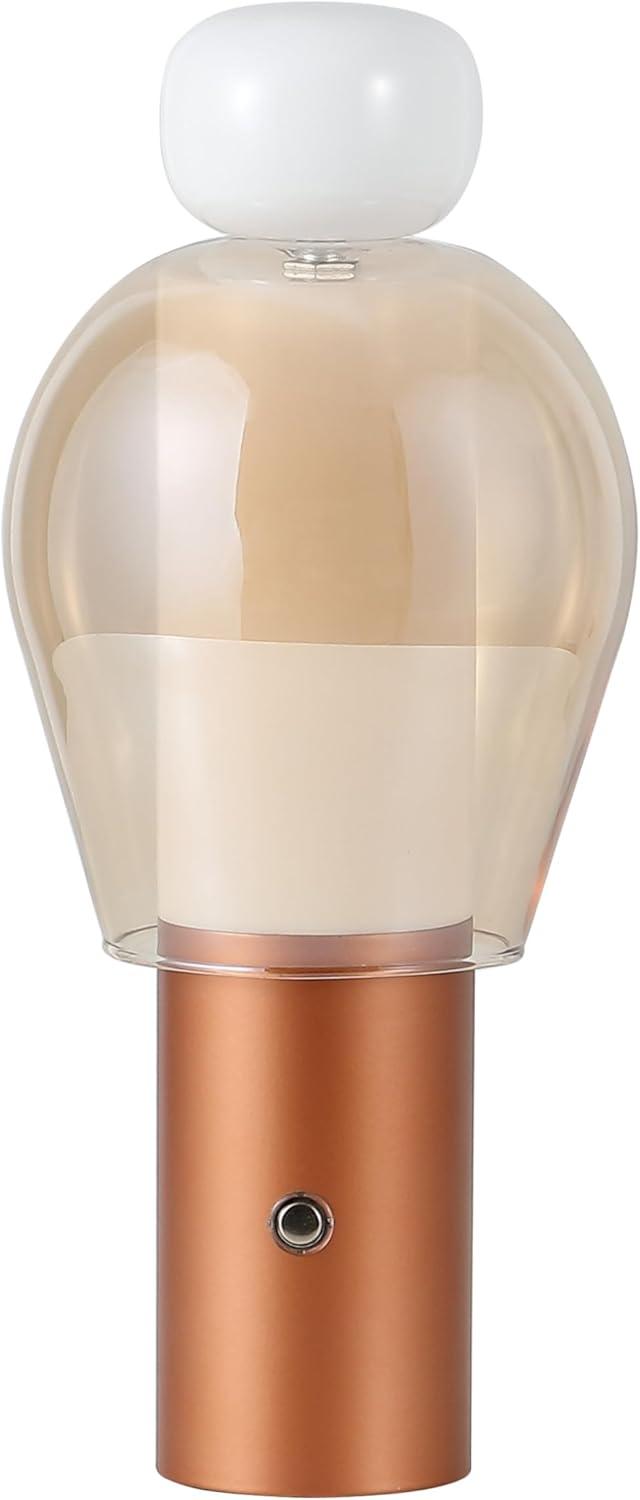 imageJONATHAN Y JYL7161B Evonne 1075quot Modern Glam CandleStyle RechargeableCordless Dimmable Integrated LED Table Lamp with Touch Sensor Bedroom Living Room Office Dining Room BlueCooperAmberWhiteCopperAmber