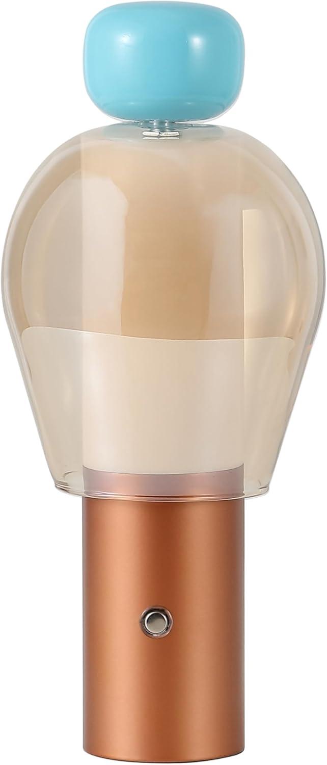 imageJONATHAN Y JYL7161B Evonne 1075quot Modern Glam CandleStyle RechargeableCordless Dimmable Integrated LED Table Lamp with Touch Sensor Bedroom Living Room Office Dining Room BlueCooperAmberBlueCopperAmber