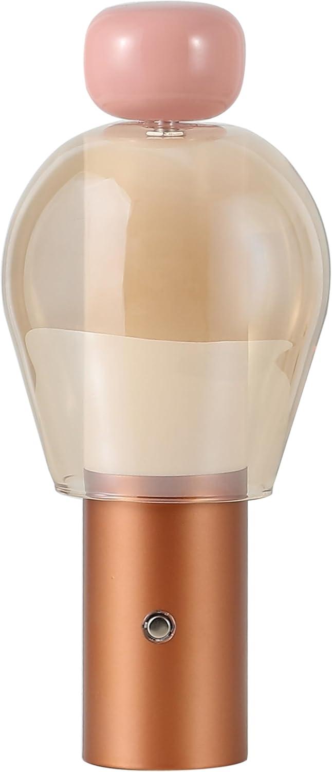 imageJONATHAN Y JYL7161B Evonne 1075quot Modern Glam CandleStyle RechargeableCordless Dimmable Integrated LED Table Lamp with Touch Sensor Bedroom Living Room Office Dining Room BlueCooperAmberPinkCopperAmber