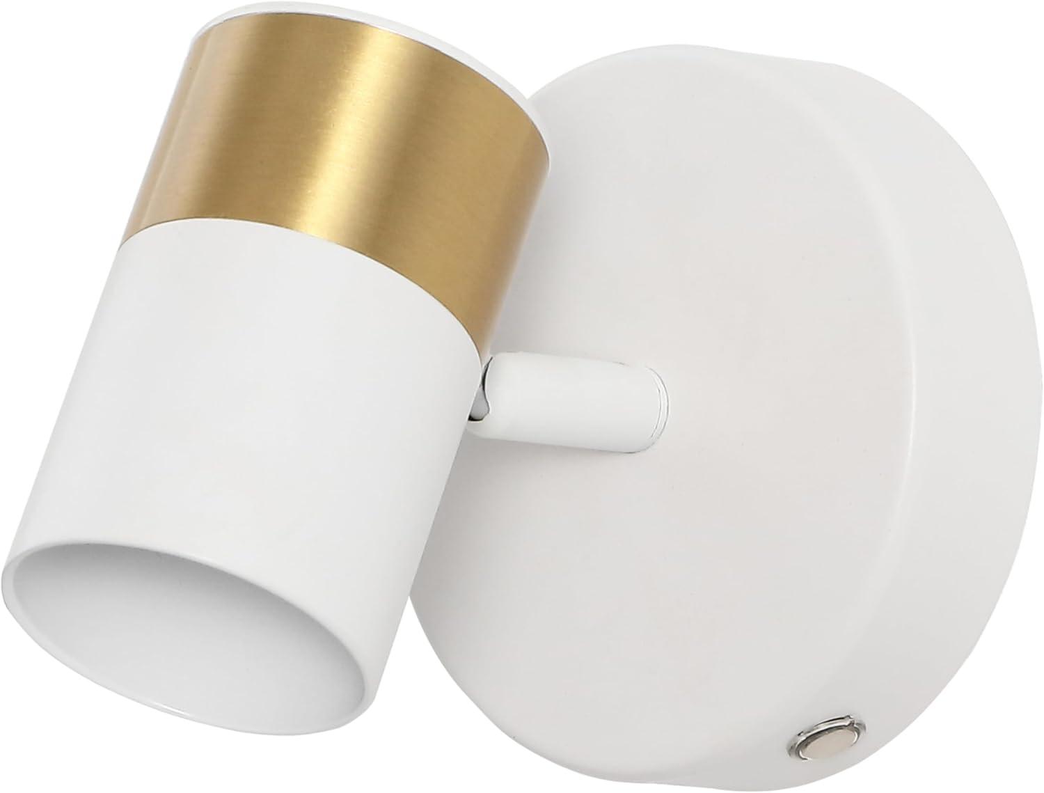 imageJONATHAN Y JYL7162A Paola 6quot 1Light Modern Adjustable Head Integrated Dimmable LED Rechargeable Wall Spotlight with Touch Sensor for Bedroom Living Room Kitchen Office BlackBrass GoldWhiteBrass Gold