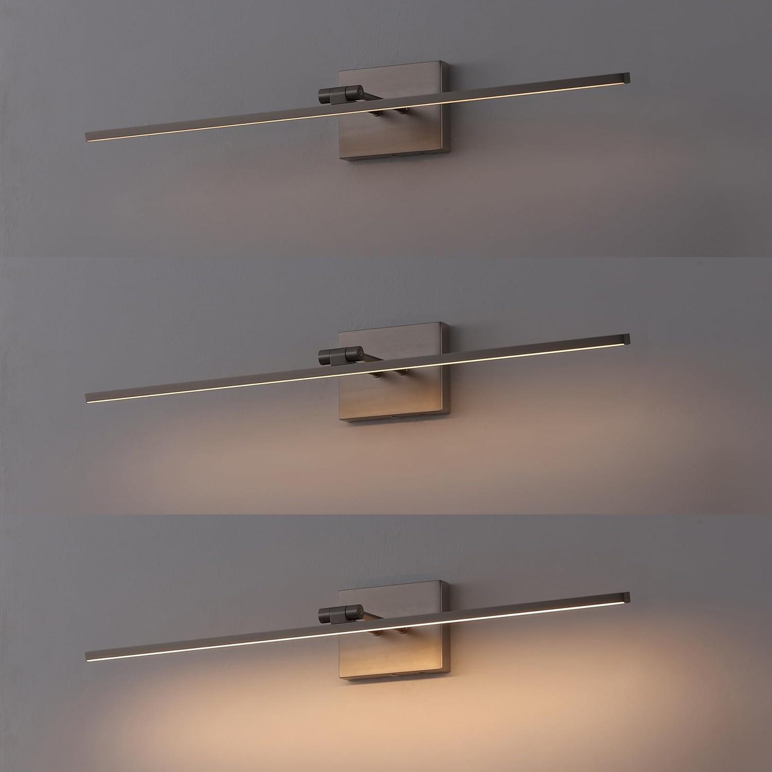 imageJONATHAN Y JYL7163E Santino 28quot Modern Minimalist Swivel Integrated Dimmable LED Rechargeable Picture Light with Touch Sensor for Bedroom Living Room Kitchen Office ChromeNickel