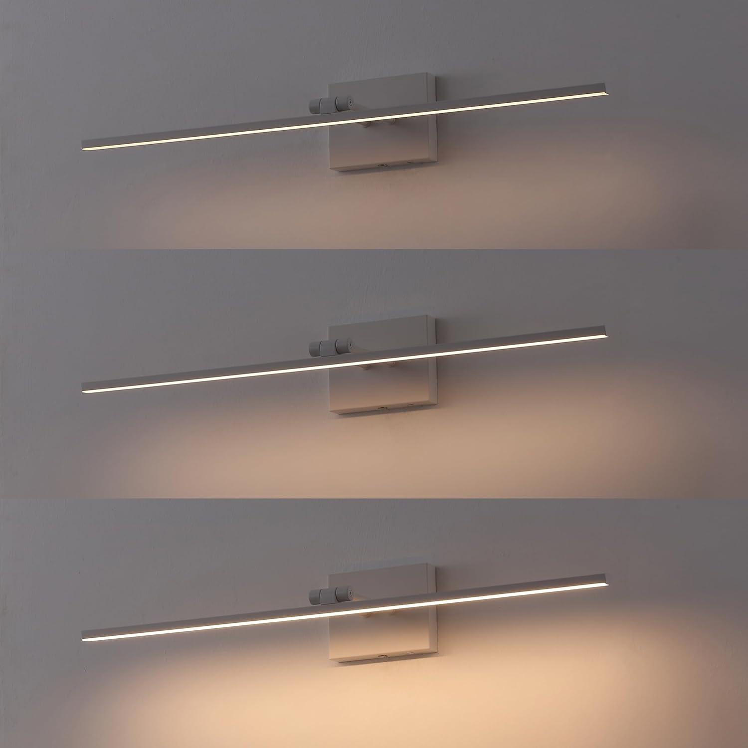 imageJONATHAN Y JYL7163E Santino 28quot Modern Minimalist Swivel Integrated Dimmable LED Rechargeable Picture Light with Touch Sensor for Bedroom Living Room Kitchen Office ChromeWhite