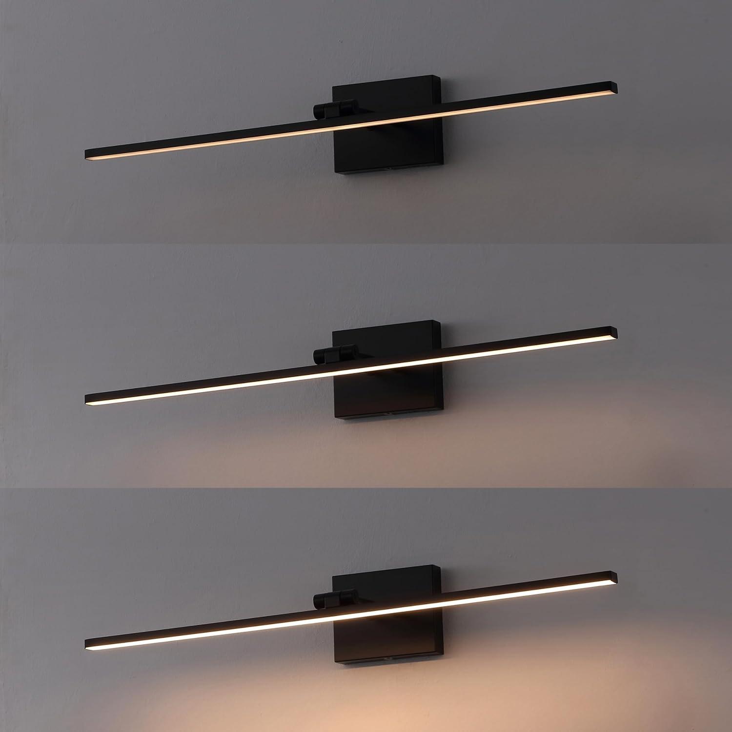 imageJONATHAN Y JYL7163E Santino 28quot Modern Minimalist Swivel Integrated Dimmable LED Rechargeable Picture Light with Touch Sensor for Bedroom Living Room Kitchen Office ChromeBlack