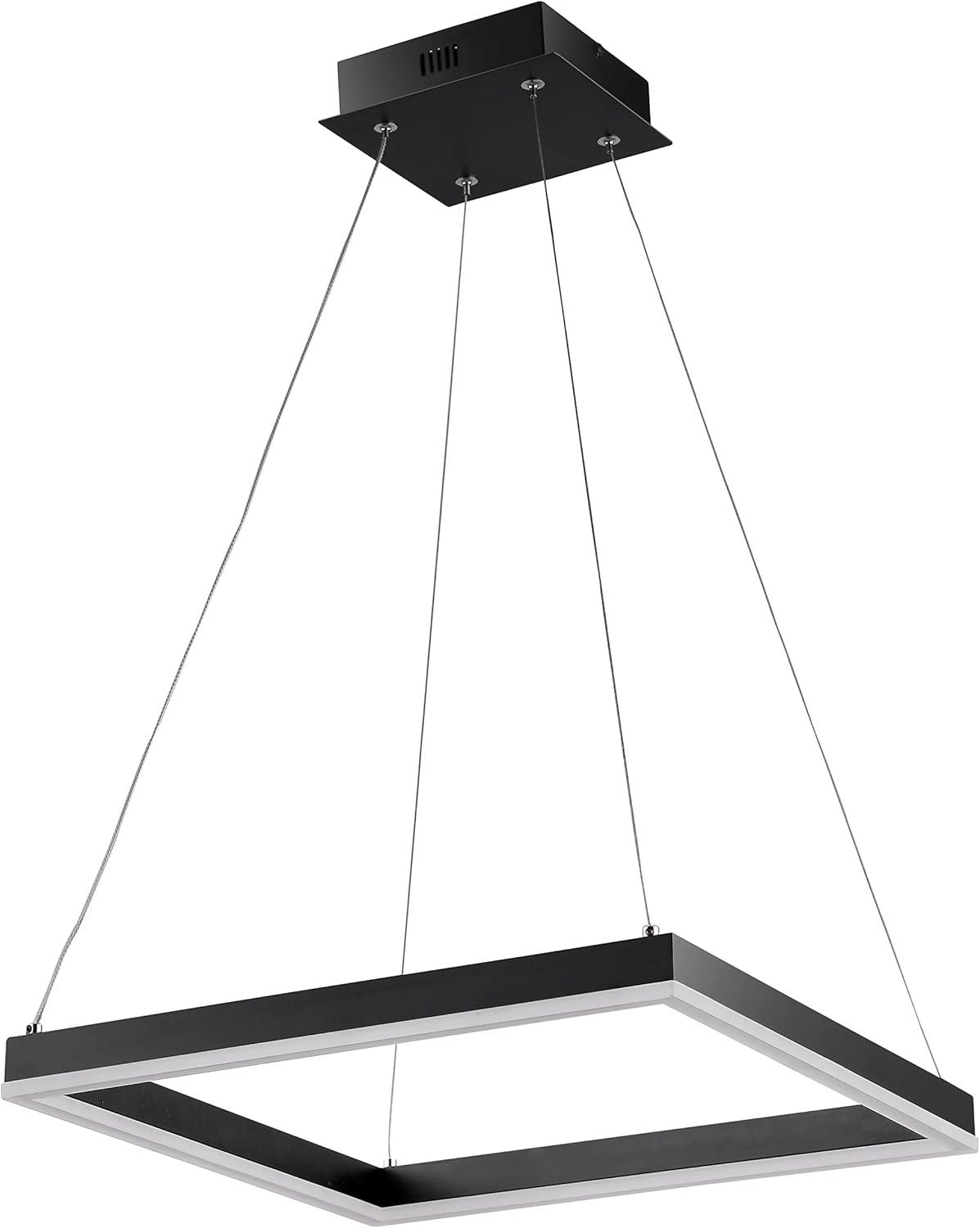 imageJONATHAN Y JYL7200B Baxter 235quot 1Light Modern Contemporary Aluminum Integrated LED Hoop Pendant Coastal Industrial Minimalist Bedroom Living Room BlackBlack