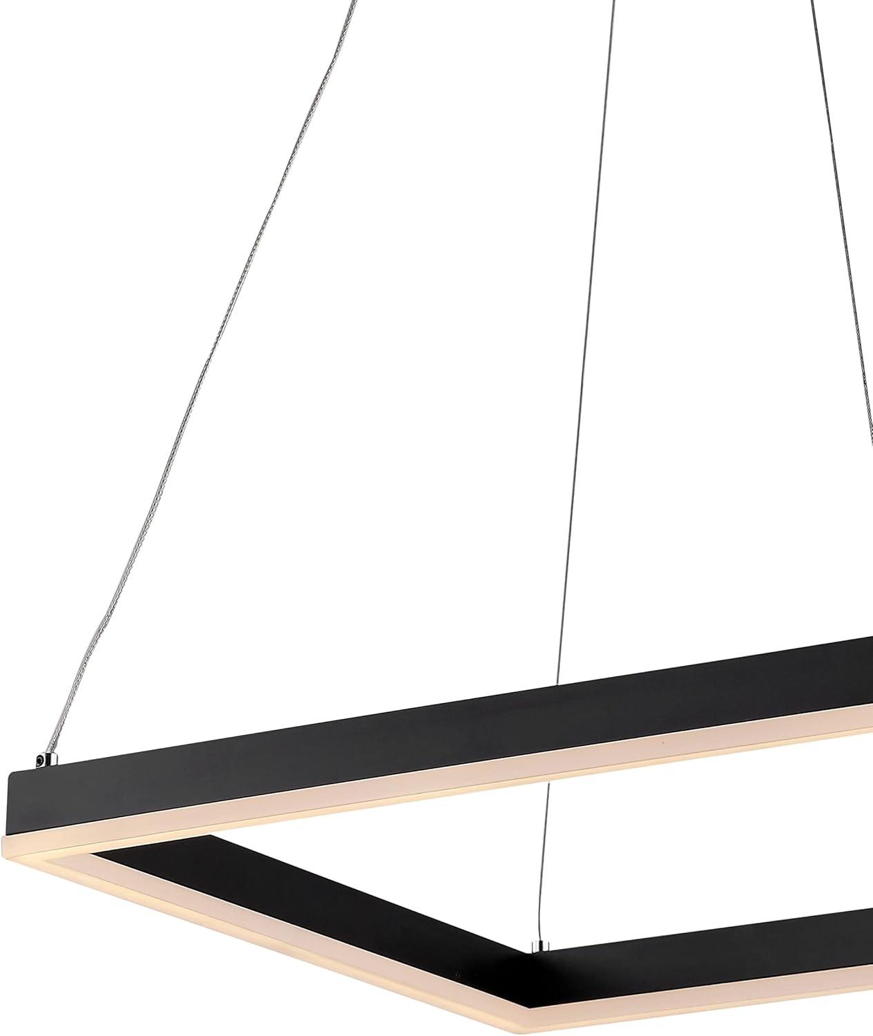 imageJONATHAN Y JYL7200B Baxter 235quot 1Light Modern Contemporary Aluminum Integrated LED Hoop Pendant Coastal Industrial Minimalist Bedroom Living Room BlackBlack