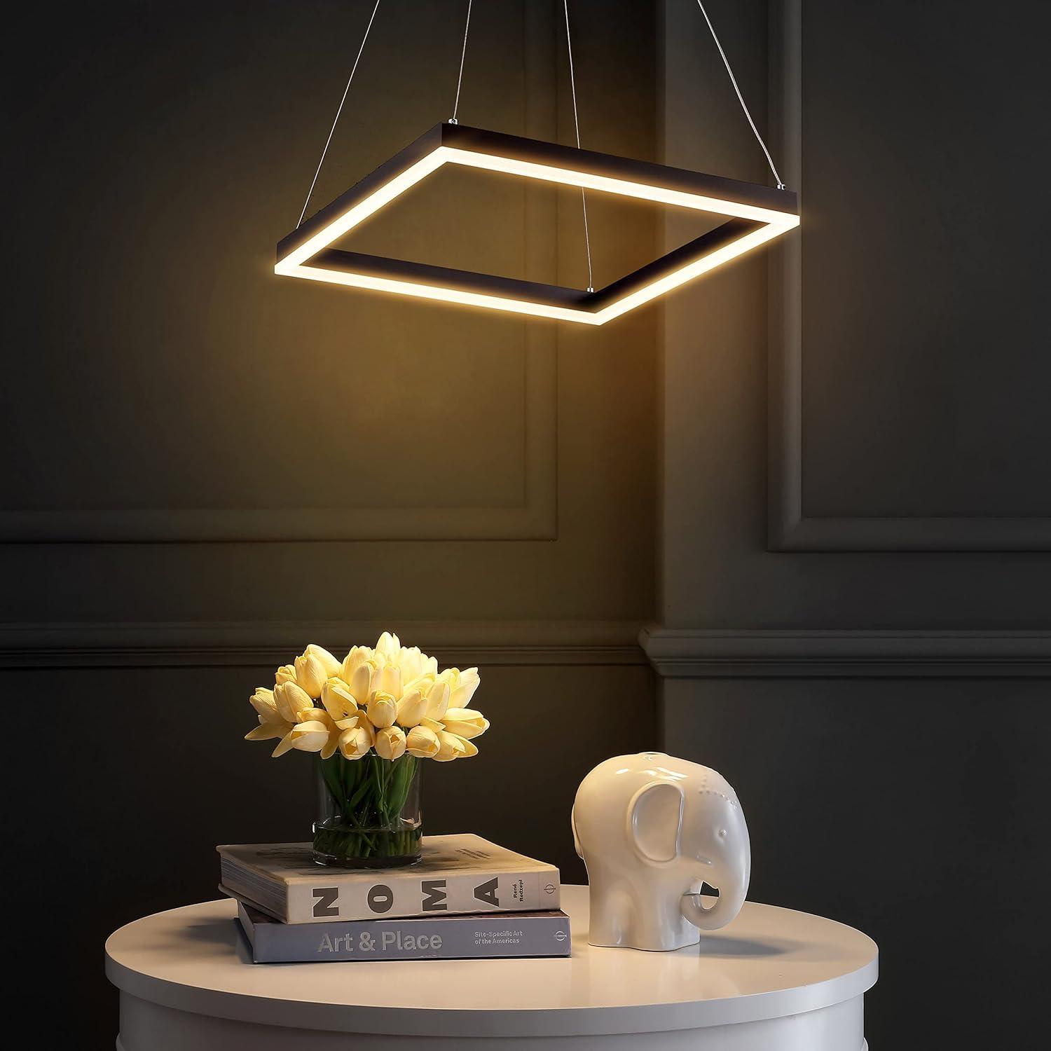 imageJONATHAN Y JYL7200B Baxter 235quot 1Light Modern Contemporary Aluminum Integrated LED Hoop Pendant Coastal Industrial Minimalist Bedroom Living Room BlackBlack