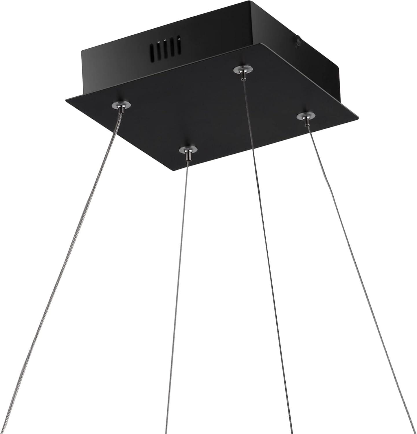 imageJONATHAN Y JYL7200B Baxter 235quot 1Light Modern Contemporary Aluminum Integrated LED Hoop Pendant Coastal Industrial Minimalist Bedroom Living Room BlackBlack