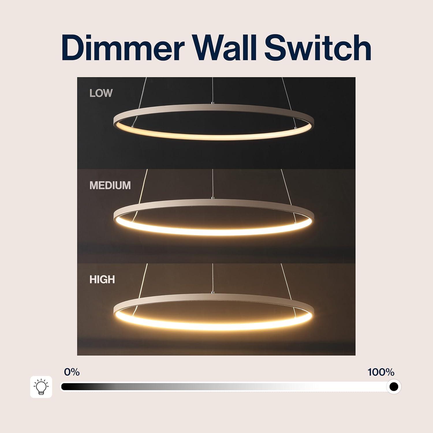 imageJONATHAN Y JYL7203A Brice 2375 Round Integrated LED Metal Pendant Chandelier Modern Contemporary Transitional Dining Room Living Room Kitchen Foyer Bedroom Hallway Matte BlackBeige