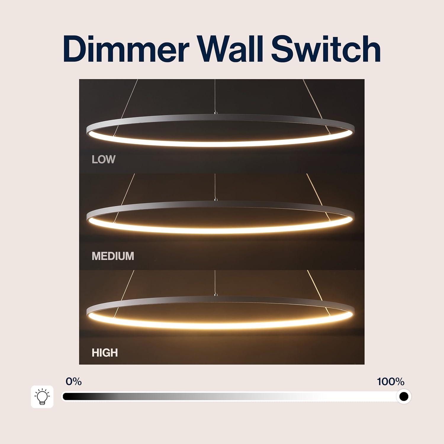 imageJONATHAN Y JYL7203A Brice 2375 Round Integrated LED Metal Pendant Chandelier Modern Contemporary Transitional Dining Room Living Room Kitchen Foyer Bedroom Hallway Matte BlackMatte White