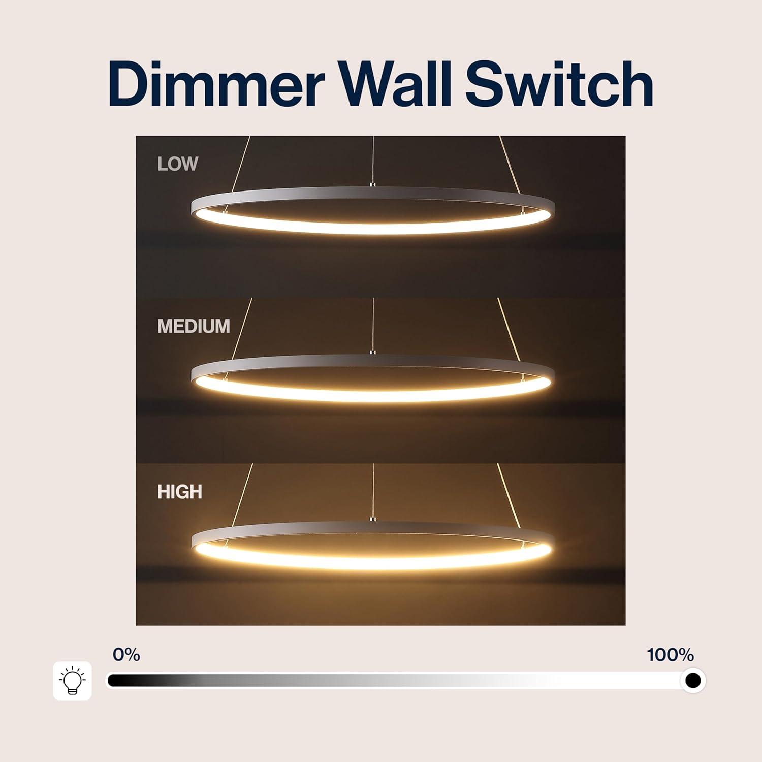 imageJONATHAN Y JYL7203A Brice 2375 Round Integrated LED Metal Pendant Chandelier Modern Contemporary Transitional Dining Room Living Room Kitchen Foyer Bedroom Hallway Matte BlackMatte White