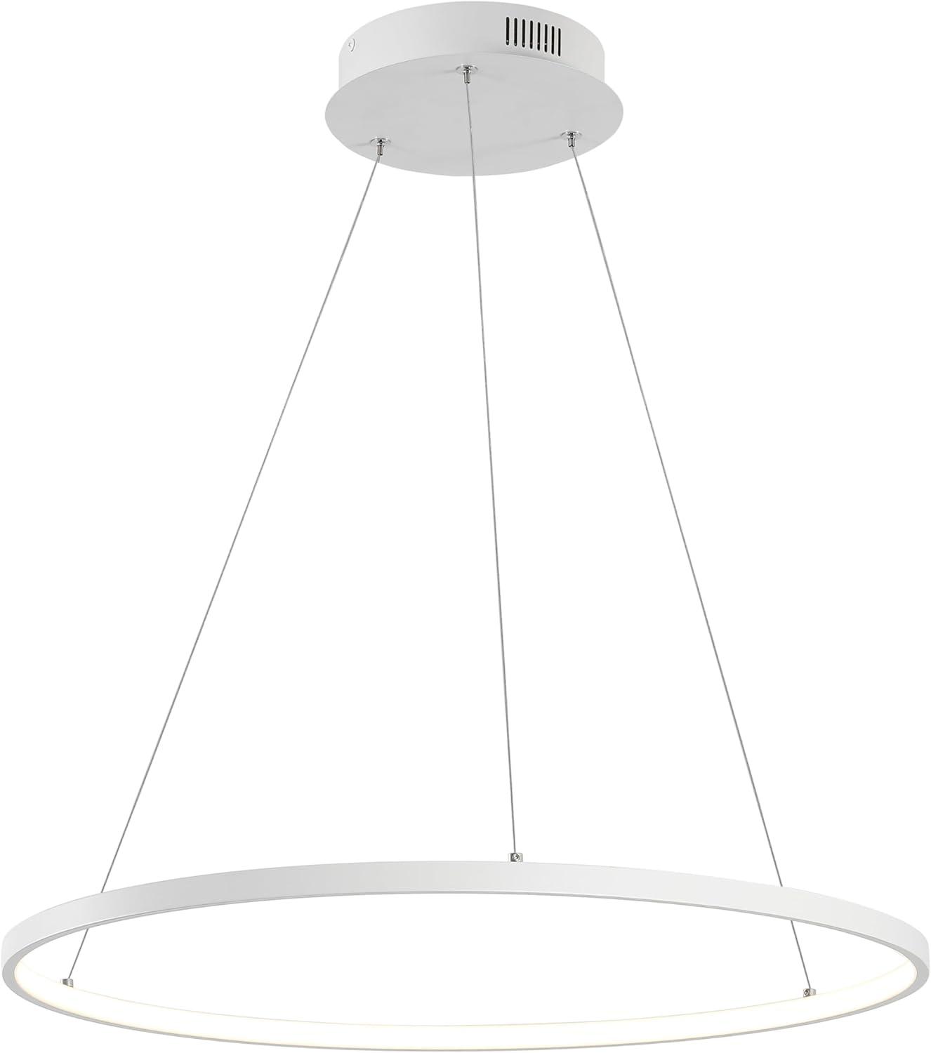 imageJONATHAN Y JYL7203A Brice 2375 Round Integrated LED Metal Pendant Chandelier Modern Contemporary Transitional Dining Room Living Room Kitchen Foyer Bedroom Hallway Matte BlackMatte White