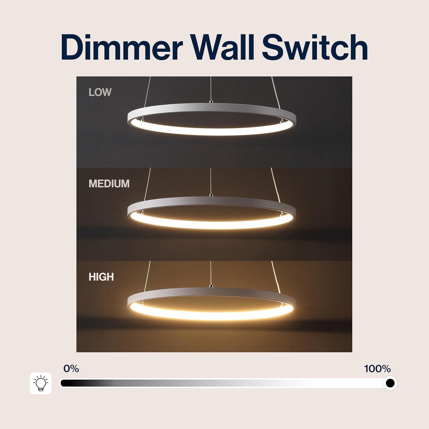 imageJONATHAN Y JYL7203A Brice 2375 Round Integrated LED Metal Pendant Chandelier Modern Contemporary Transitional Dining Room Living Room Kitchen Foyer Bedroom Hallway Matte BlackMatte White