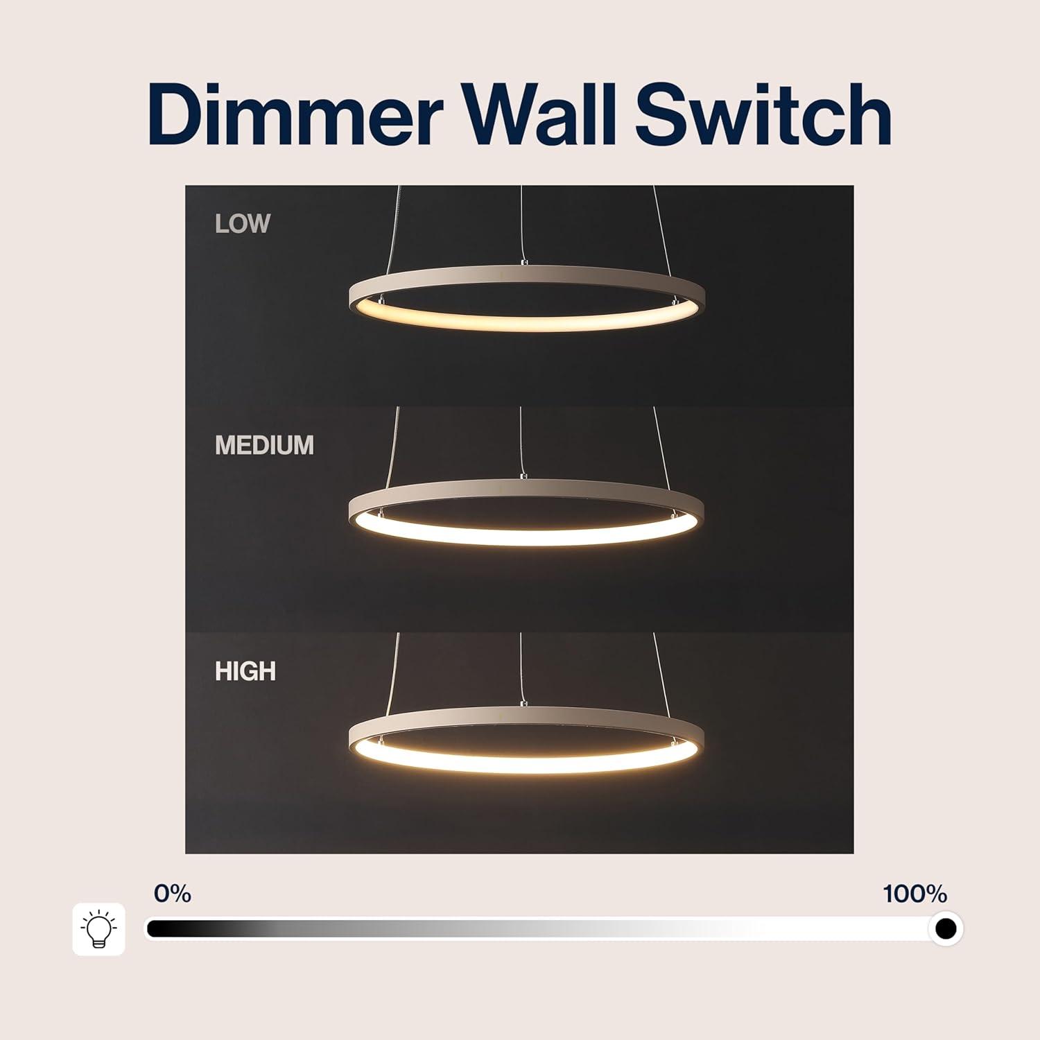 imageJONATHAN Y JYL7203A Brice 2375 Round Integrated LED Metal Pendant Chandelier Modern Contemporary Transitional Dining Room Living Room Kitchen Foyer Bedroom Hallway Matte BlackBeige