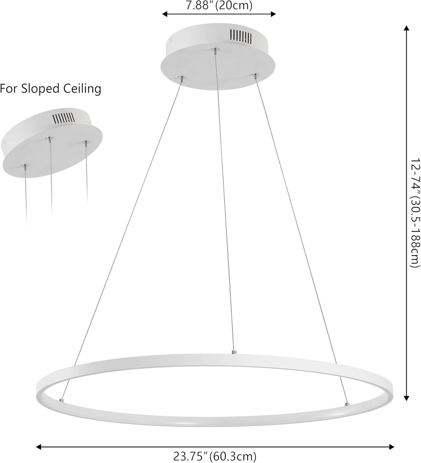 imageJONATHAN Y JYL7203A Brice 2375 Round Integrated LED Metal Pendant Chandelier Modern Contemporary Transitional Dining Room Living Room Kitchen Foyer Bedroom Hallway Matte BlackMatte White