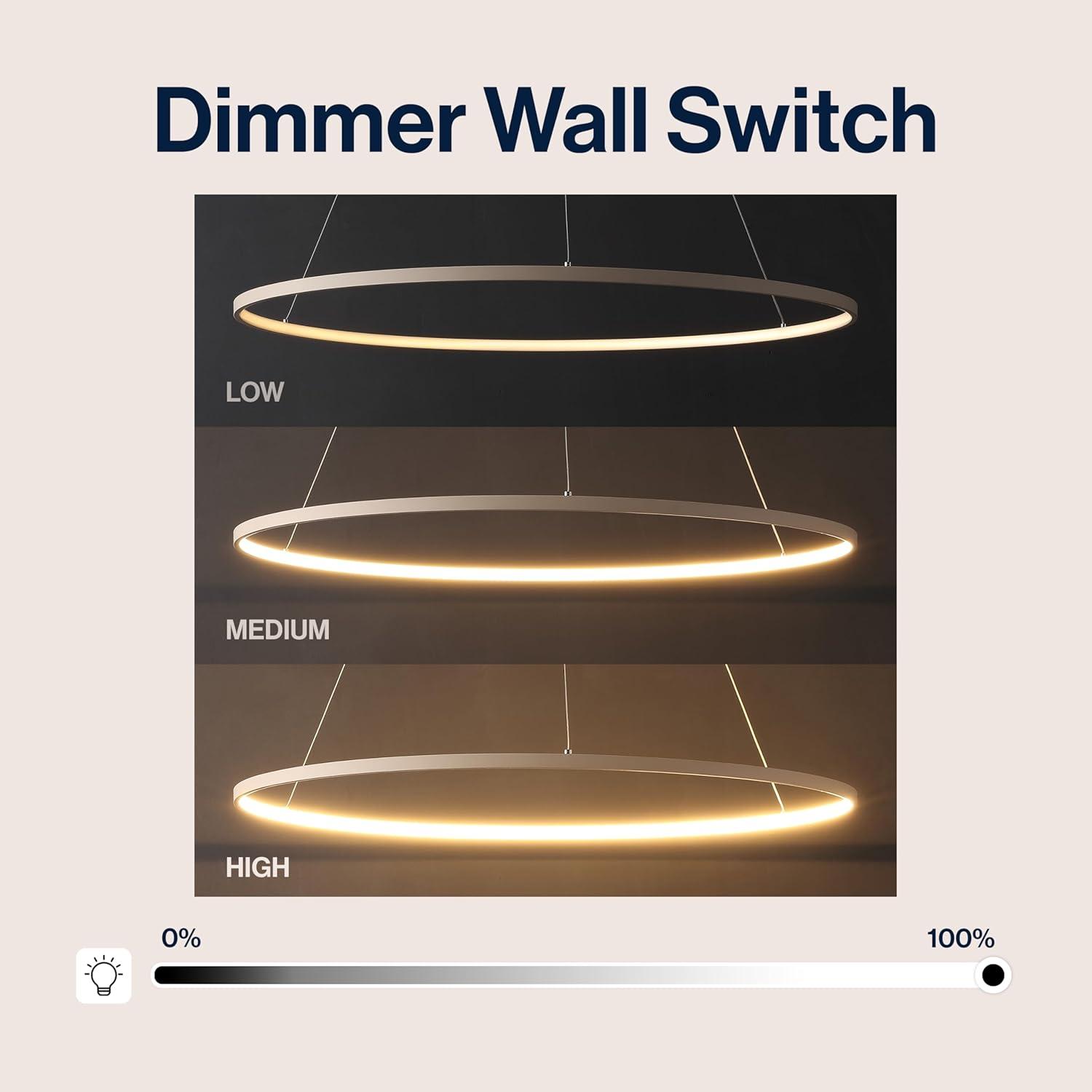 imageJONATHAN Y JYL7203A Brice 2375 Round Integrated LED Metal Pendant Chandelier Modern Contemporary Transitional Dining Room Living Room Kitchen Foyer Bedroom Hallway Matte BlackBeige