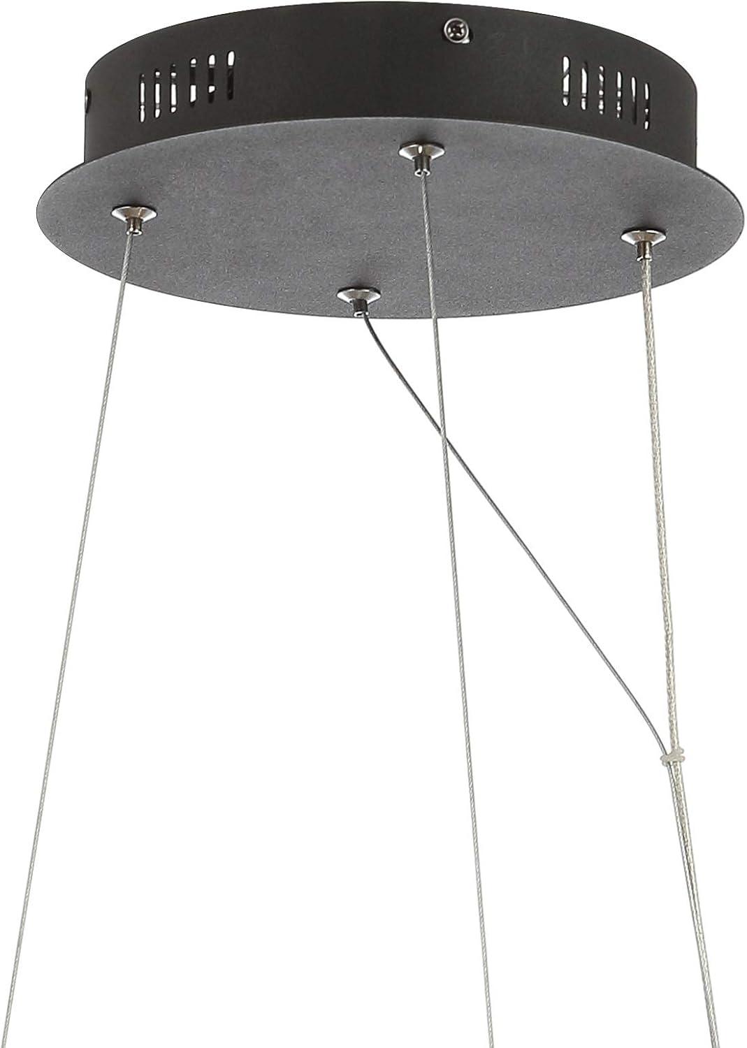 imageJONATHAN Y JYL7212A Elsa 24quot Adjustable Integrated LED Modern Crystal Pendant Modern Contemporary 4000K 21W Builtin Light for Kitchen Hallway Bathroom Commercial Office Closet BlackClear