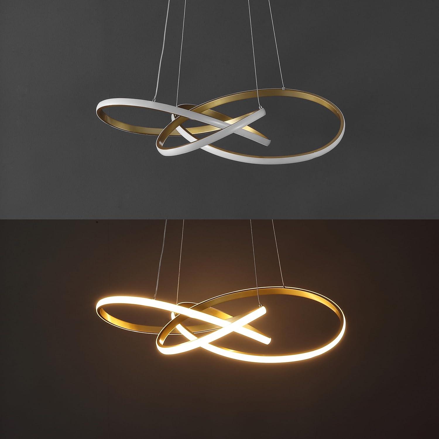 imageJONATHAN Y JYL7219B Alexia 25quot Abstract Integrated LED Metal Adjustable Pendant Modern Contemporary Office Living Room Family Room Dining Room Bedroom Hallway Foyer Gold PaintingGold Painting