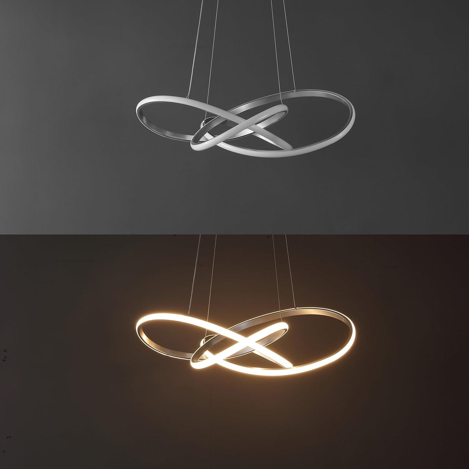 imageJONATHAN Y JYL7219B Alexia 25quot Abstract Integrated LED Metal Adjustable Pendant Modern Contemporary Office Living Room Family Room Dining Room Bedroom Hallway Foyer Gold PaintingSilver Painting