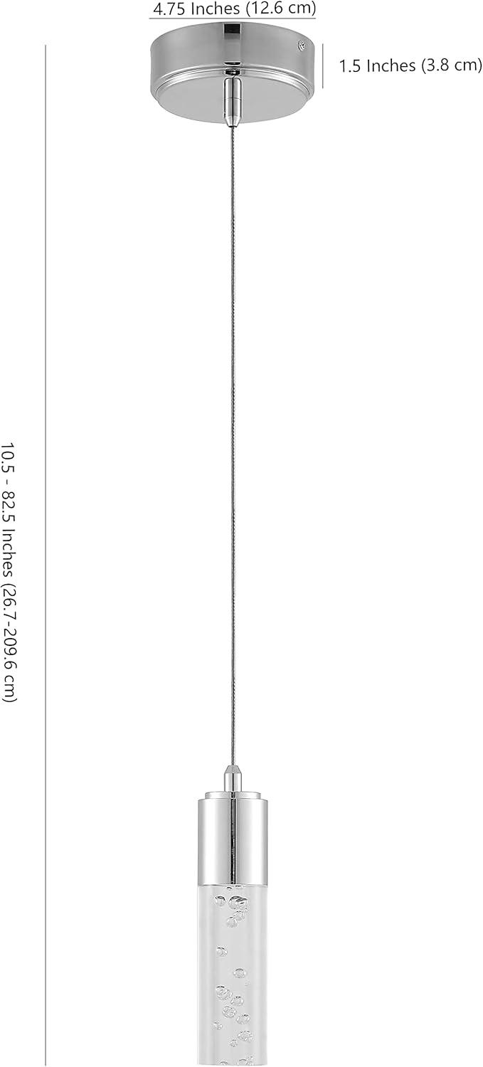 imageJONATHAN Y JYL7221B Bolha 475quot Bubble Acrylic Iron Modern Minimalist Integrated LED Pendant Classic Contemporary Glam 4000K 5W Light for Kitchen Hallway Bathroom Living Room 1 Bulb Brass GoldChrome