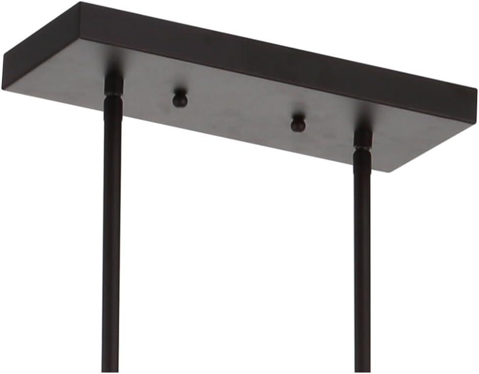 imageJONATHAN Y JYL7414A Anna 385quot Linear 5Light MetalGlass LED Pendant Contemporary Transitional Traditional Dimmable Dining Room Living Room Kitchen Foyer Bedroom Hallway Oil Rubbed BronzeClearOil Rubbed BronzeClear