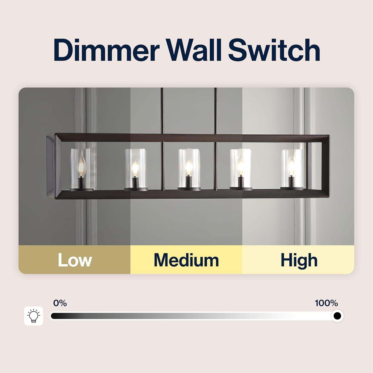 imageJONATHAN Y JYL7414A Anna 385quot Linear 5Light MetalGlass LED Pendant Contemporary Transitional Traditional Dimmable Dining Room Living Room Kitchen Foyer Bedroom Hallway Oil Rubbed BronzeClearOil Rubbed BronzeClear