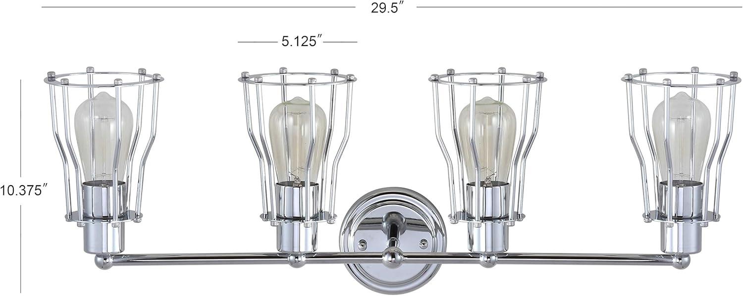 imageJONATHAN Y JYL7415A Evelyn 513quot 1Light Metal Industrial Vanity Light Contemporary Transitional Reversible 2200K Edison 25W Bulb Included for Bathroom Hallway Living Room Bedroom Mirror ChromeChrome