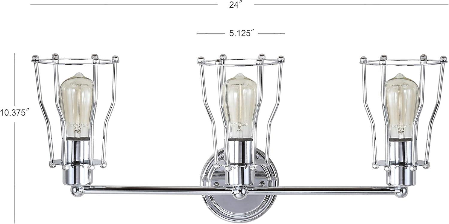 imageJONATHAN Y JYL7415A Evelyn 513quot 1Light Metal Industrial Vanity Light Contemporary Transitional Reversible 2200K Edison 25W Bulb Included for Bathroom Hallway Living Room Bedroom Mirror ChromeChrome