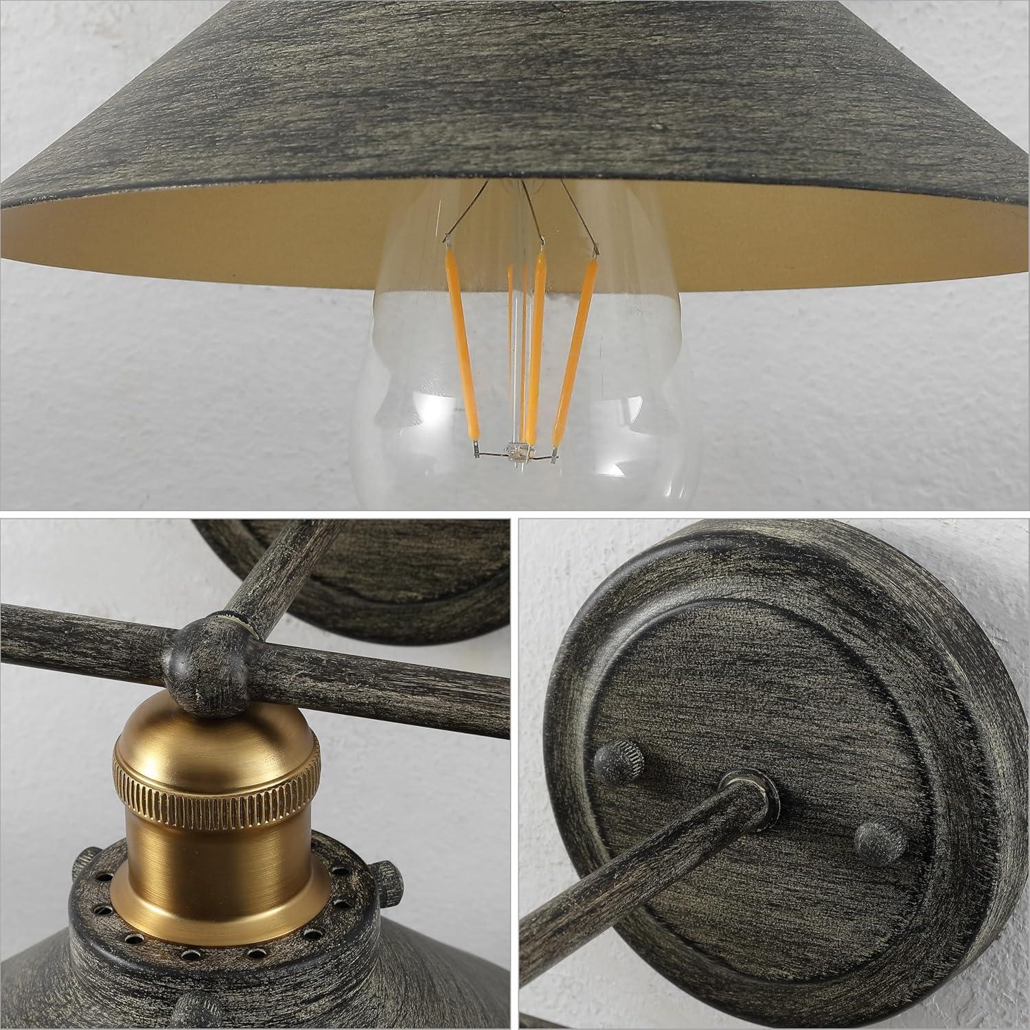 imageJONATHAN Y JYL7429A August 78quot 1Light Metal Shade Farmhouse Sconce Contemporary Transitional 2200K Edison 25W Bulb Included for Bedroom Living Room Bathroom Vanity Lighting Brass GoldRustic Dark GrayBrass Gold