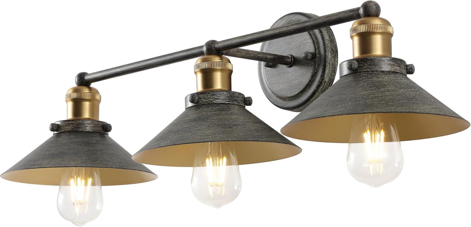 imageJONATHAN Y JYL7429A August 78quot 1Light Metal Shade Farmhouse Sconce Contemporary Transitional 2200K Edison 25W Bulb Included for Bedroom Living Room Bathroom Vanity Lighting Brass GoldRustic Dark GrayBrass Gold