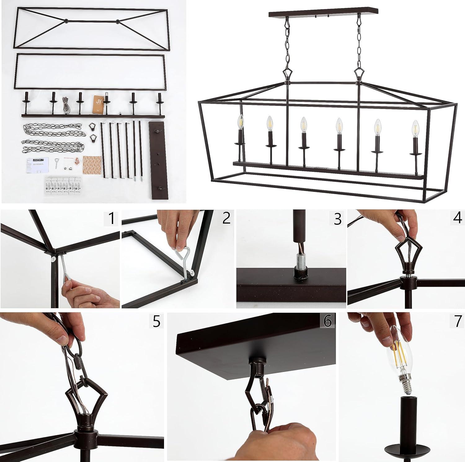 imageJONATHAN Y JYL7439B Pagoda Lantern Dimmable Adjustable Metal LED Pendant Classic Traditional Farmhouse Dining Room Living Room Kitchen Foyer Bedroom Hallway 49 in Antique GoldChrome