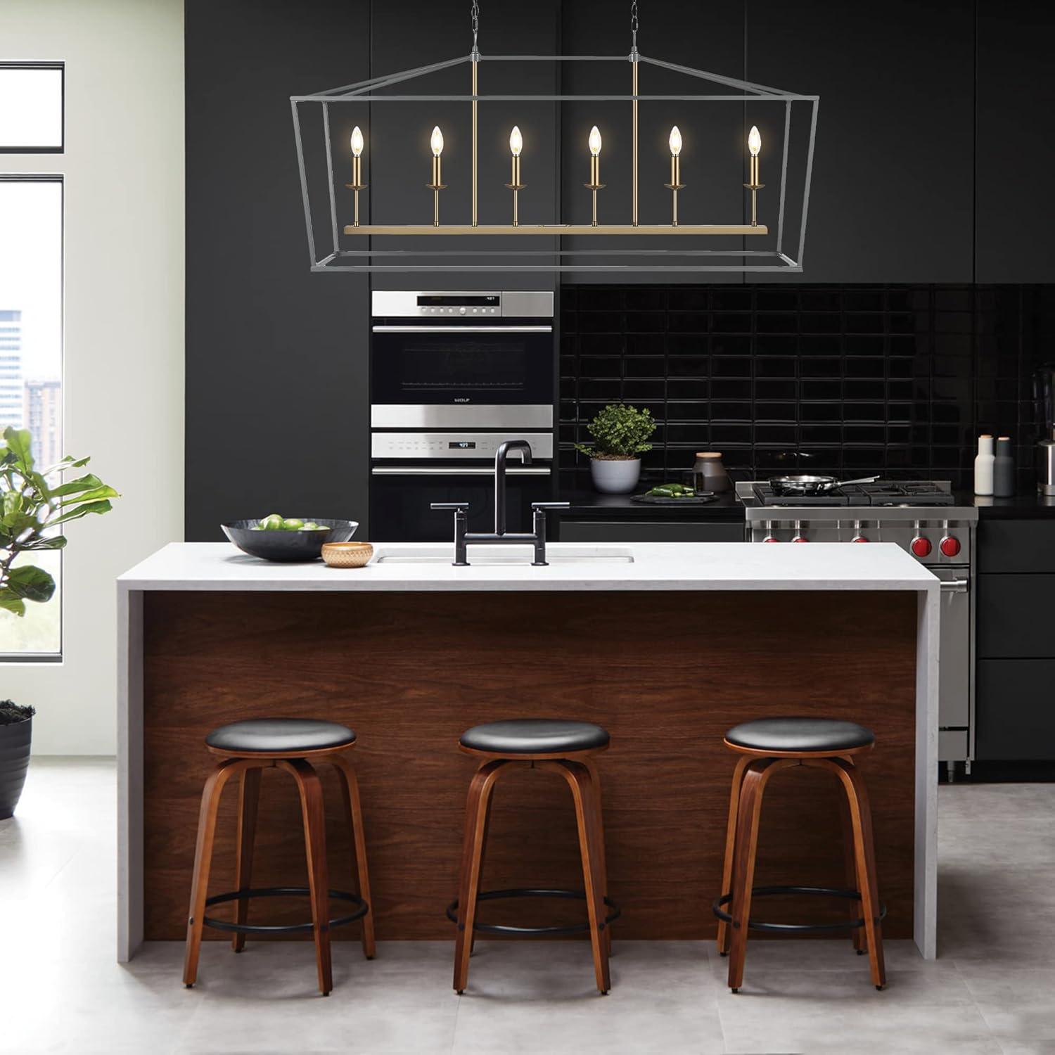 imageJONATHAN Y JYL7439B Pagoda Lantern Dimmable Adjustable Metal LED Pendant Classic Traditional Farmhouse Dining Room Living Room Kitchen Foyer Bedroom Hallway 49 in Antique GoldGray