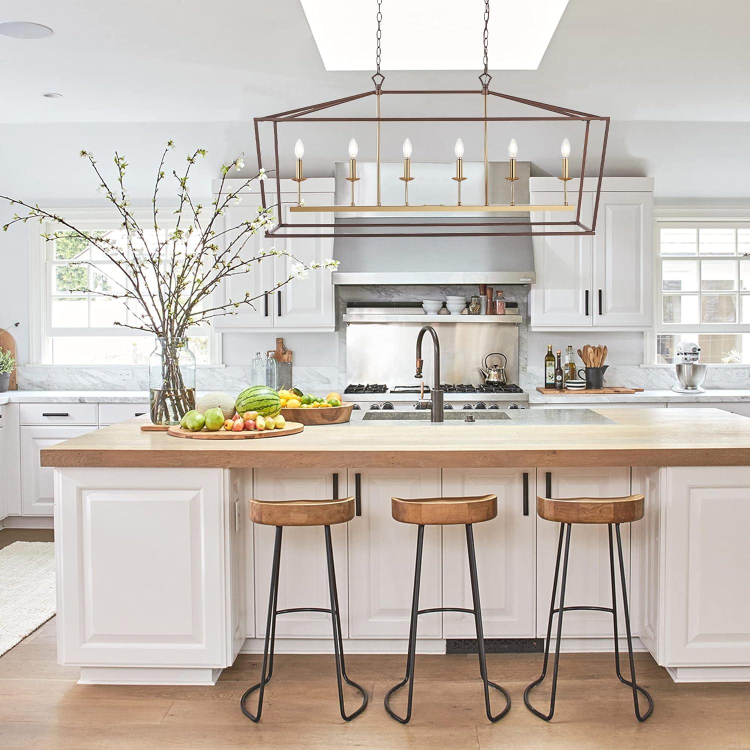 imageJONATHAN Y JYL7439B Pagoda Lantern Dimmable Adjustable Metal LED Pendant Classic Traditional Farmhouse Dining Room Living Room Kitchen Foyer Bedroom Hallway 49 in Antique GoldOil Rubbed BronzeBrass Gold