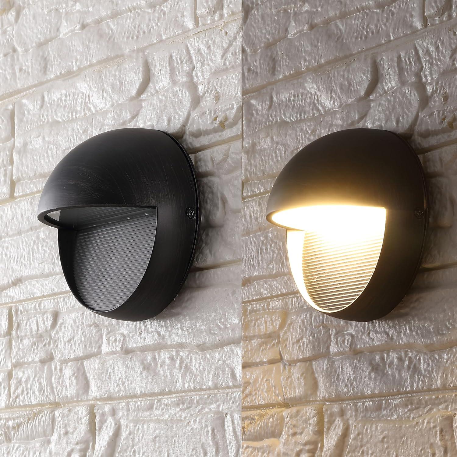 imageJONATHAN Y JYL7441A Orbe 625quot Outdoor MetalGlass Integrated LED Sconce Contemporary Modern Scandinavian 3000K LED Bulbs Included Porch Patio Yard Garage Doorway Entryway BlackRustic Black