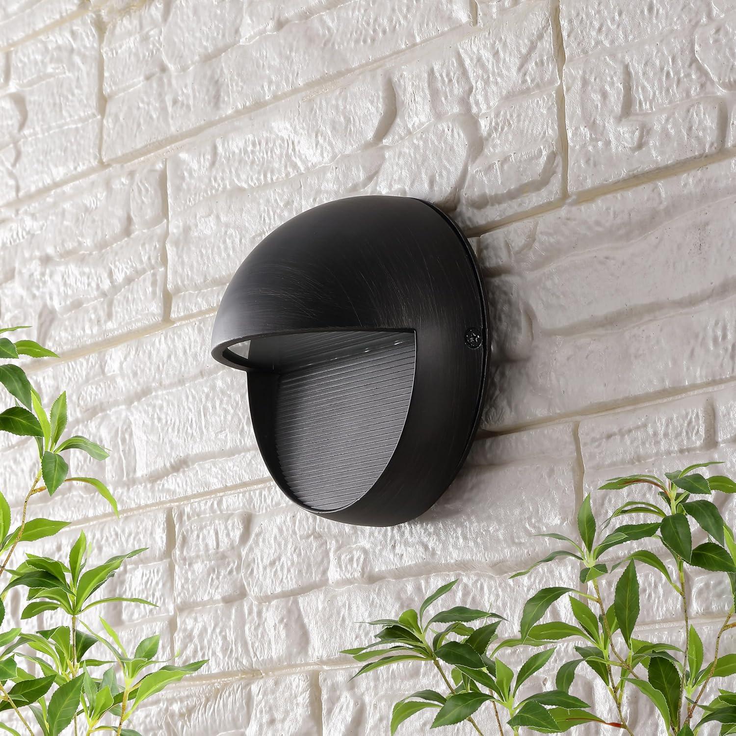 imageJONATHAN Y JYL7441A Orbe 625quot Outdoor MetalGlass Integrated LED Sconce Contemporary Modern Scandinavian 3000K LED Bulbs Included Porch Patio Yard Garage Doorway Entryway BlackRustic Black