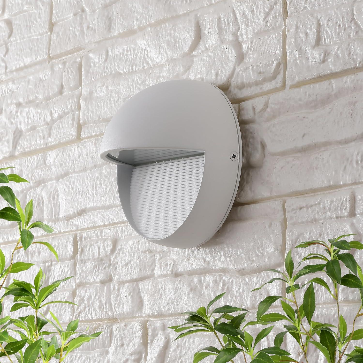 imageJONATHAN Y JYL7441A Orbe 625quot Outdoor MetalGlass Integrated LED Sconce Contemporary Modern Scandinavian 3000K LED Bulbs Included Porch Patio Yard Garage Doorway Entryway BlackWhite