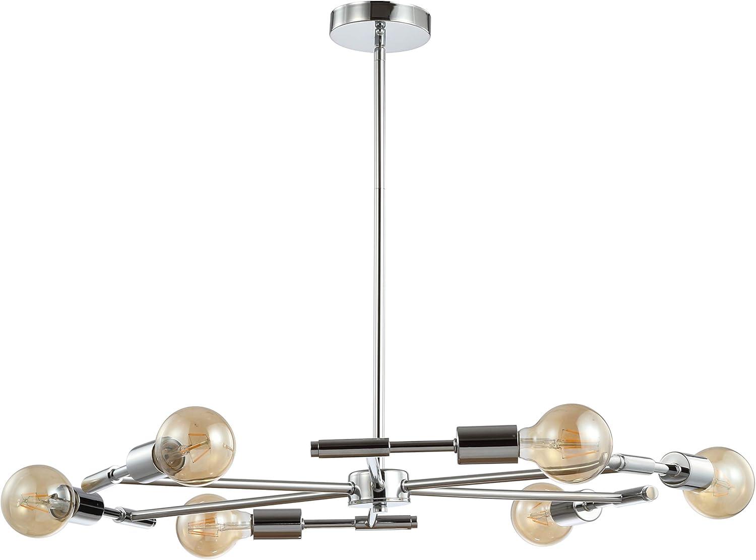 imageJONATHAN Y JYL7458A Turing 285quot Adjustable Height Metal LED PendantContemporary Dimmable Dining Room Living Room Kitchen Foyer Bedroom Chrome