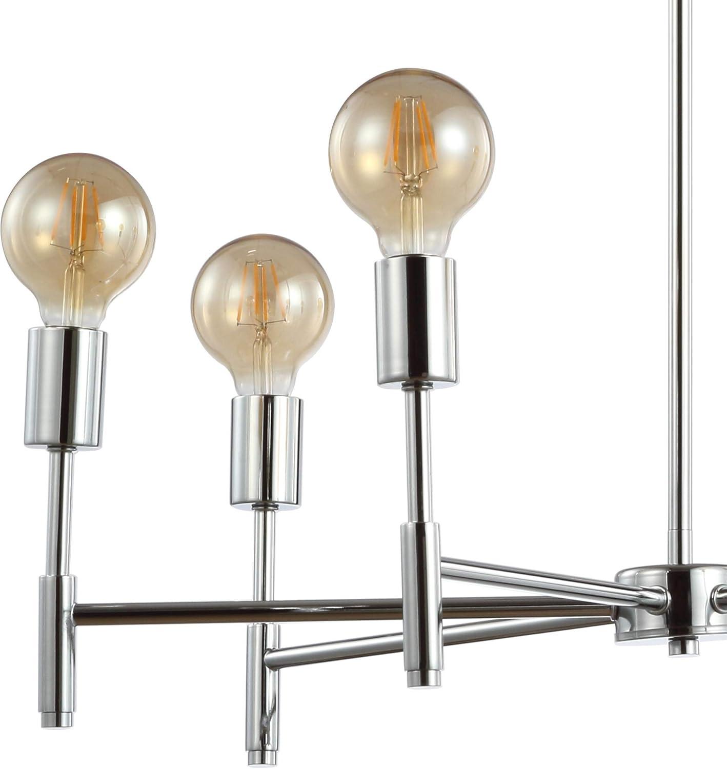 imageJONATHAN Y JYL7458A Turing 285quot Adjustable Height Metal LED PendantContemporary Dimmable Dining Room Living Room Kitchen Foyer Bedroom Chrome