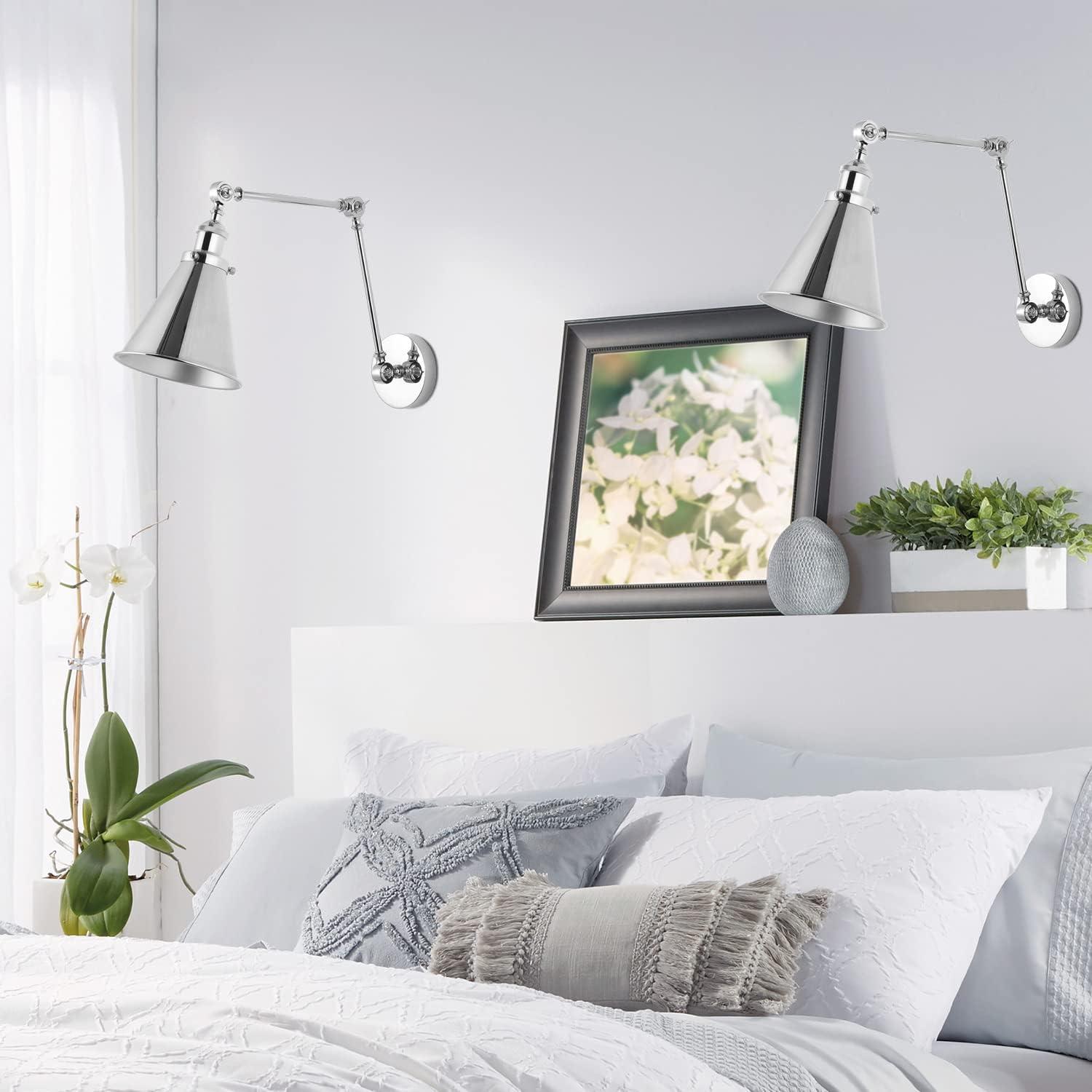 imageJONATHAN Y JYL7461A Rover 7quot Farmhouse Industrial Adjustable Arm Metal LED Wall Sconce Rustic Bohemian 2700K LED 4W Bulb for Entryway Lobby Kitchen Bathroom Bedroom Living Room Hallway Brass GoldChrome