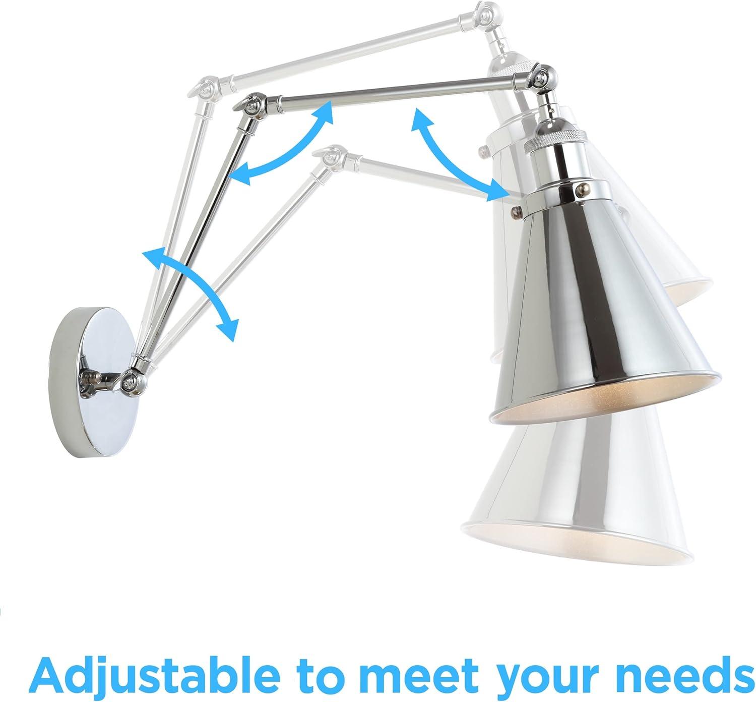 imageJONATHAN Y JYL7461A Rover 7quot Farmhouse Industrial Adjustable Arm Metal LED Wall Sconce Rustic Bohemian 2700K LED 4W Bulb for Entryway Lobby Kitchen Bathroom Bedroom Living Room Hallway Brass GoldChrome