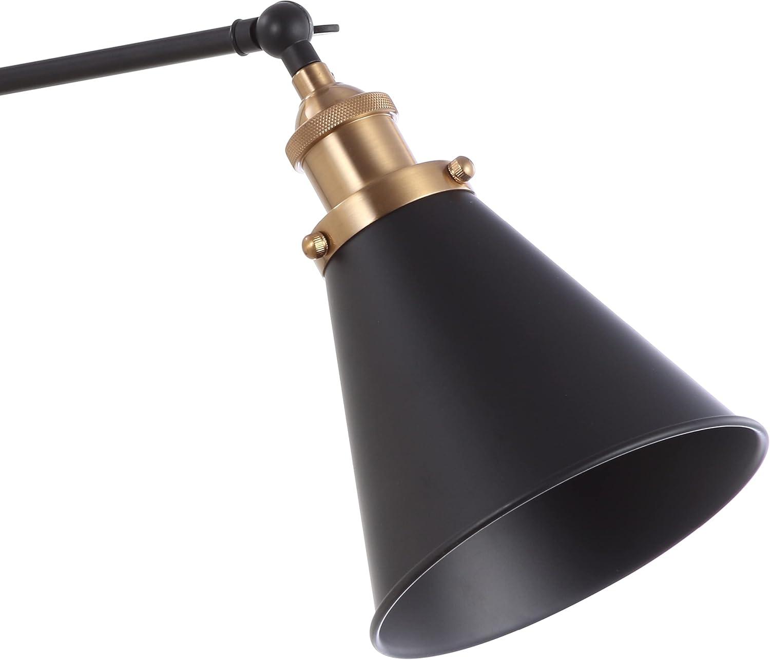 imageJONATHAN Y JYL7461A Rover 7quot Farmhouse Industrial Adjustable Arm Metal LED Wall Sconce Rustic Bohemian 2700K LED 4W Bulb for Entryway Lobby Kitchen Bathroom Bedroom Living Room Hallway Brass GoldBlack