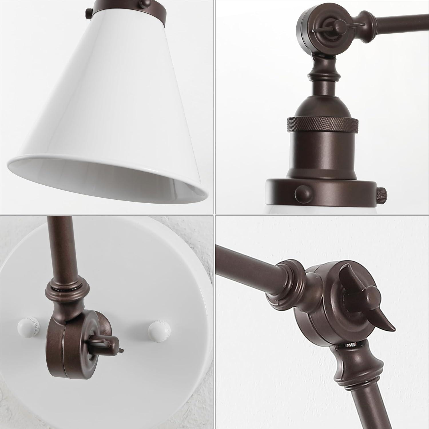 imageJONATHAN Y JYL7461A Rover 7quot Farmhouse Industrial Adjustable Arm Metal LED Wall Sconce Rustic Bohemian 2700K LED 4W Bulb for Entryway Lobby Kitchen Bathroom Bedroom Living Room Hallway Brass GoldWhiteOil Rubbed Bronze