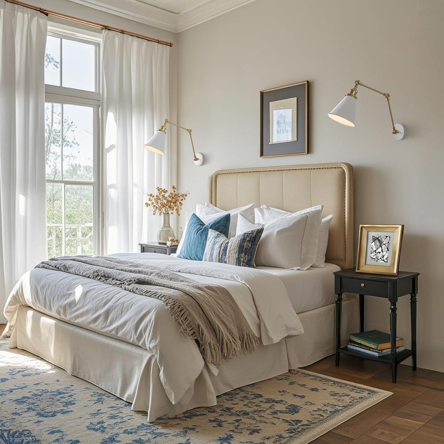 imageJONATHAN Y JYL7461A Rover 7quot Farmhouse Industrial Adjustable Arm Metal LED Wall Sconce Rustic Bohemian 2700K LED 4W Bulb for Entryway Lobby Kitchen Bathroom Bedroom Living Room Hallway Brass GoldWhiteBrass Gold