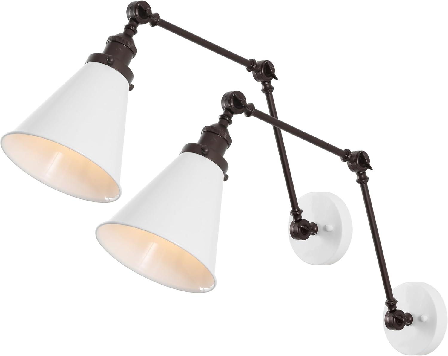 imageJONATHAN Y JYL7461A Rover 7quot Farmhouse Industrial Adjustable Arm Metal LED Wall Sconce Rustic Bohemian 2700K LED 4W Bulb for Entryway Lobby Kitchen Bathroom Bedroom Living Room Hallway Brass GoldWhiteOil Rubbed Bronze