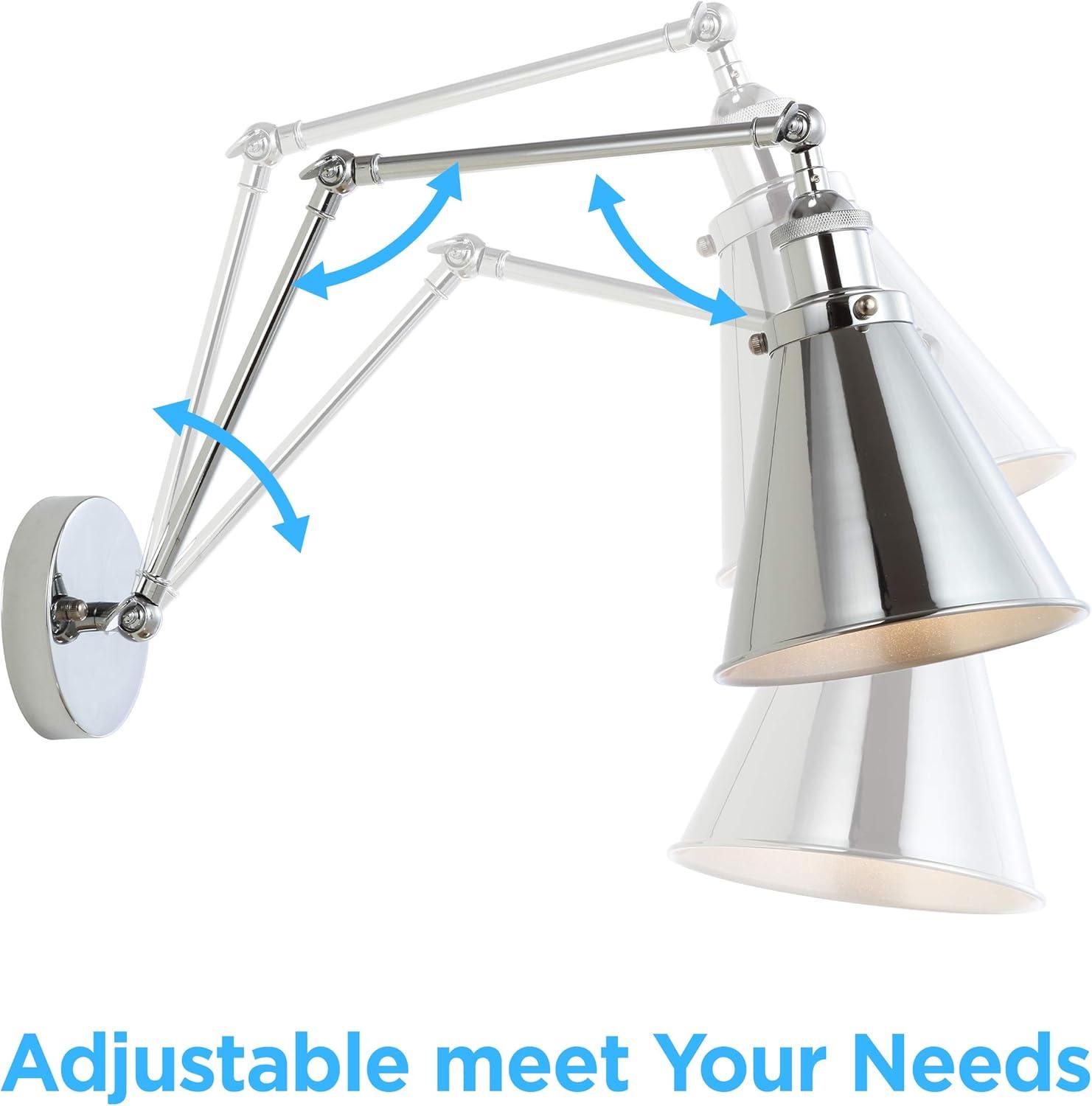 imageJONATHAN Y JYL7461A Rover 7quot Farmhouse Industrial Adjustable Arm Metal LED Wall Sconce Rustic Bohemian 2700K LED 4W Bulb for Entryway Lobby Kitchen Bathroom Bedroom Living Room Hallway Brass GoldChrome